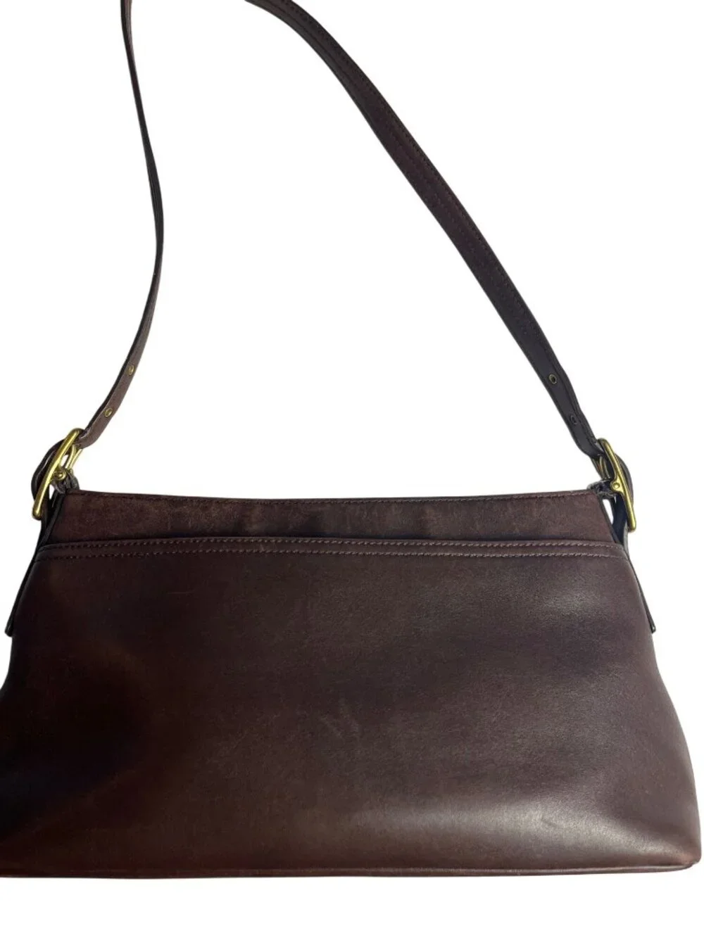 Coach VTG Legacy Shoulder Bag Brown Leather C23-9861 Adj. Strap Top-Zip Close